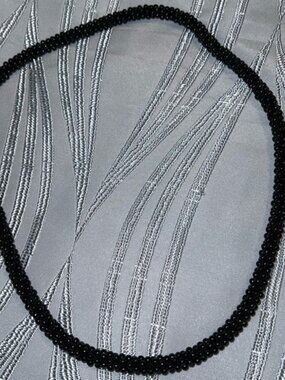 Vintage Hand Crafted Black Beaded Necklace